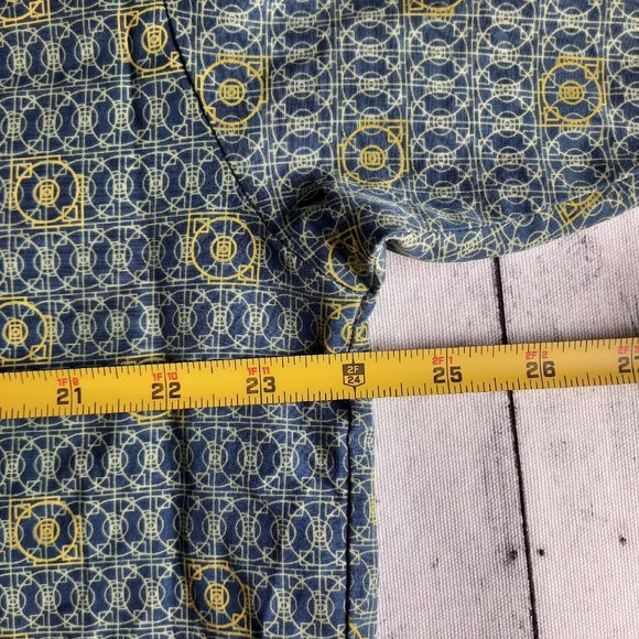 Vintage Address Unknown Button Shirt Men's XL Green & Yellow Geometric - Picture 4 of 5